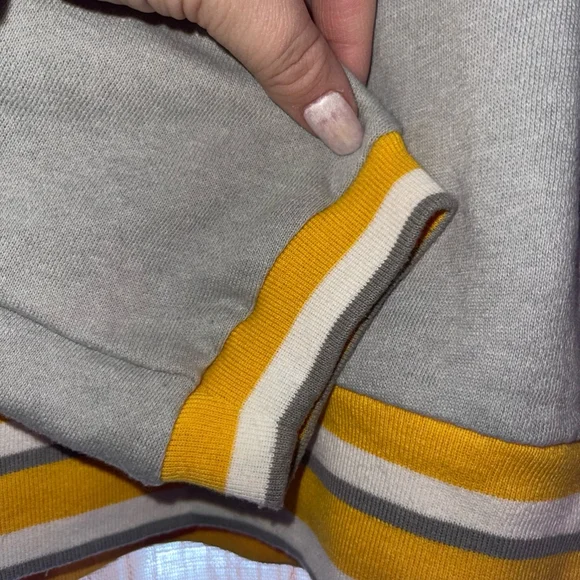 PINK ~ University of Michigan Crewneck Pullover in Gray with Navy and Ye… - Picture 9 of 12